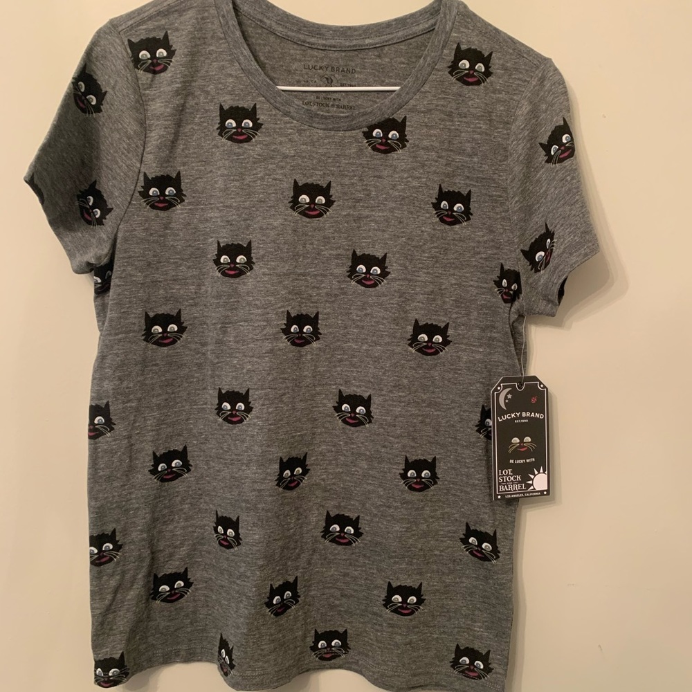 NWT Lucky Brand black cat shirt
